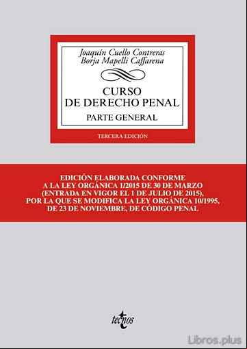 Descargar gratis ebook CURSO DE DERECHO PENAL: PARTE GENERAL (3ª ED.) en epub