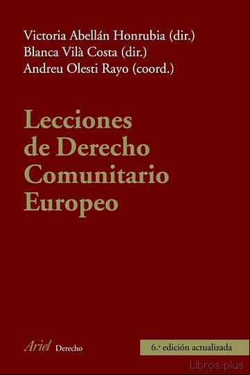 Descargar gratis ebook LECCIONES DE DERECHO COMUNITARIO EUROPEO en epub