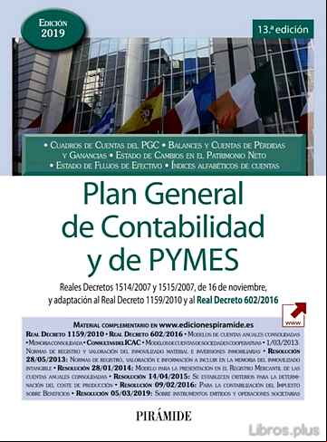 Descargar gratis ebook PLAN GENERAL DE CONTABILIDAD Y DE PYMES en epub